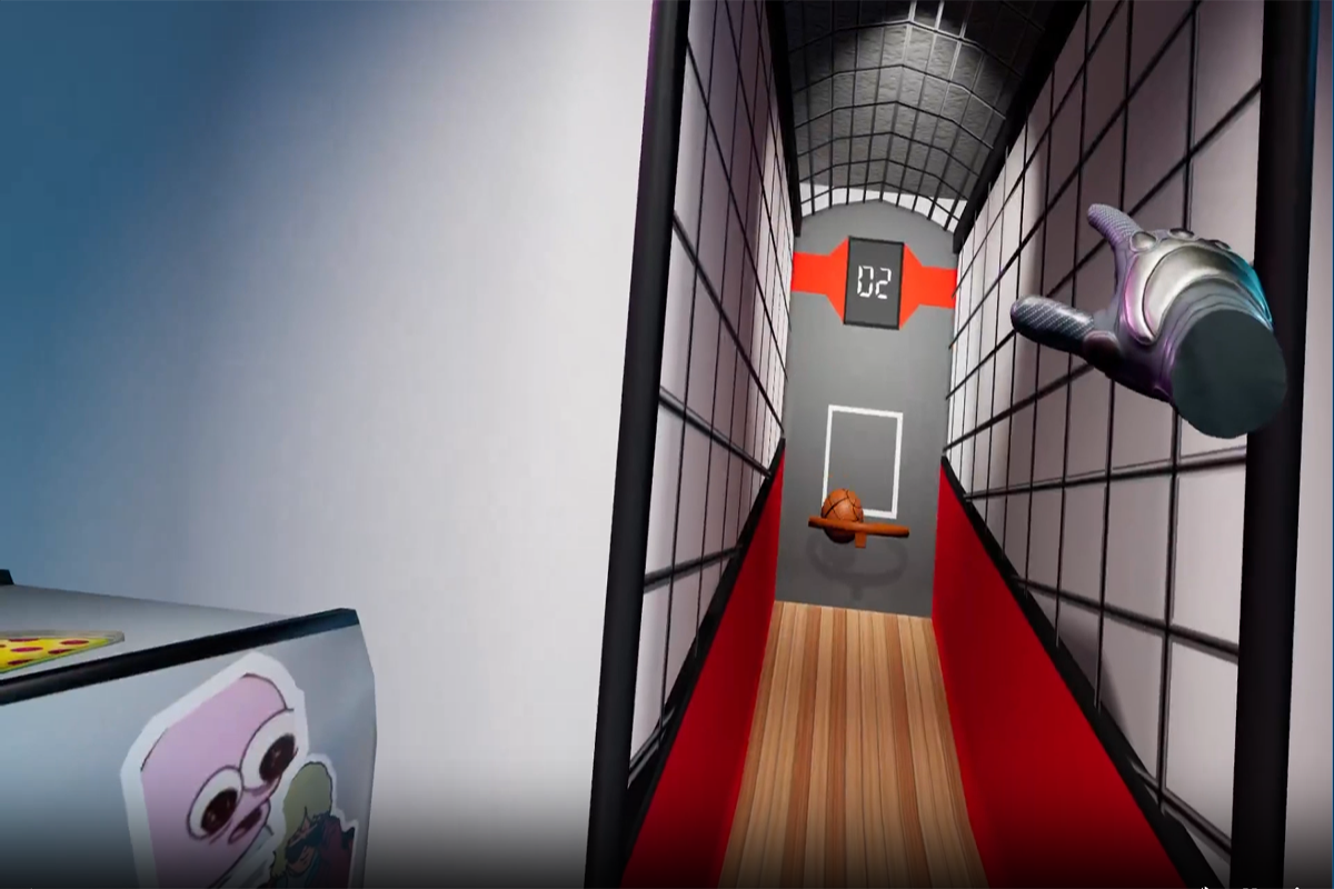 Player making a two point shot in game